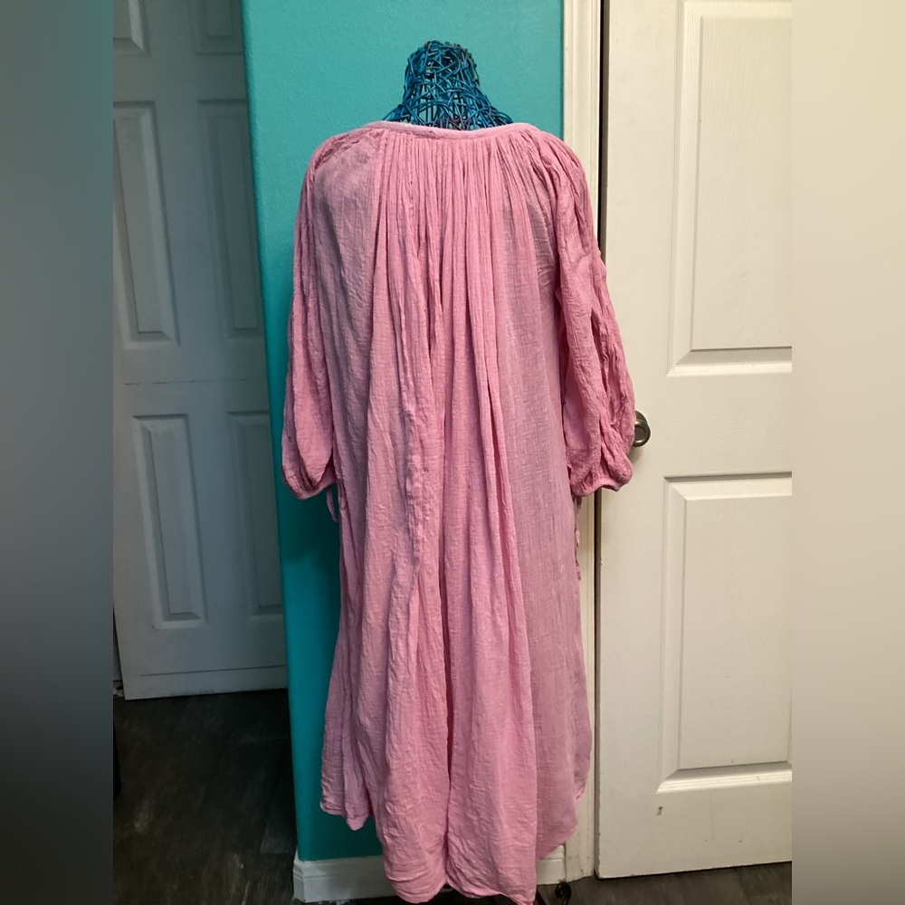 1970s Gauze Dress | Amerikan Climax-Pink - Picture 6 of 7